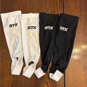 Set of 2 STX Field Hockey Shin Guard Sleeves Like new! Black & White